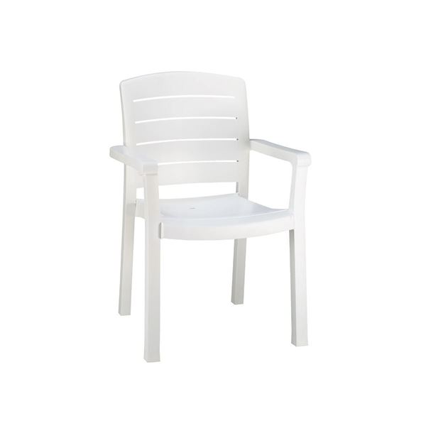 Acadia Classic Plastic Resin Stacking Armchair - White
