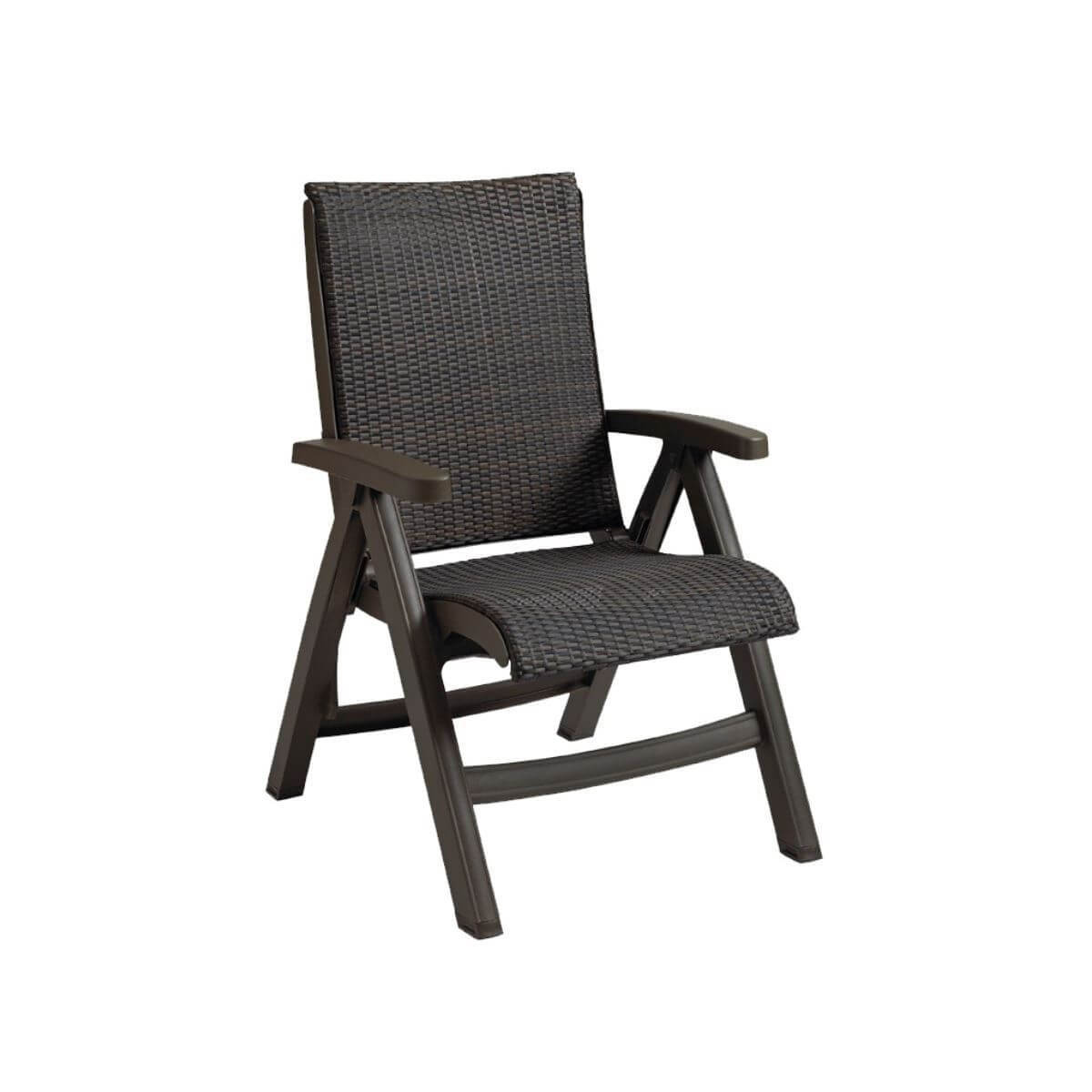 0009342 Java All Weather Wicker Folding Chair Stackable 21 Lbs 
