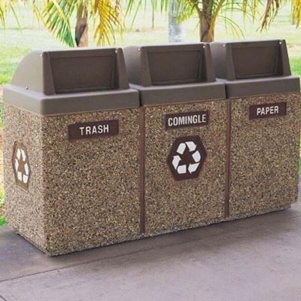 Indoor Outdoor Trash Can Recessed Panel Side Open 38 Gallon [9476] – Office  Chairs Unlimited – Free Shipping!