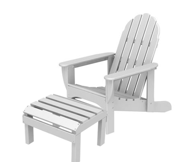 Plastic adirondack chair and ottoman sale