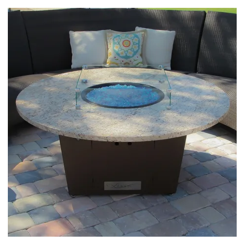 Large Round Dining Fire Pit Table - Pool Furniture Supply